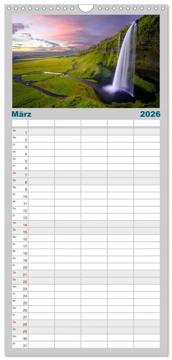 Island - Die spektakuläre Insel im Norden. (CALVENDO Familienplaner 2026)