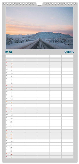 Island - Die spektakuläre Insel im Norden. (CALVENDO Familienplaner 2026)