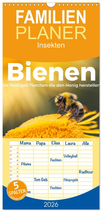 Bienen - Die fleißigen Tierchen die den Honig herstellen. (CALVENDO Familienplaner 2026)