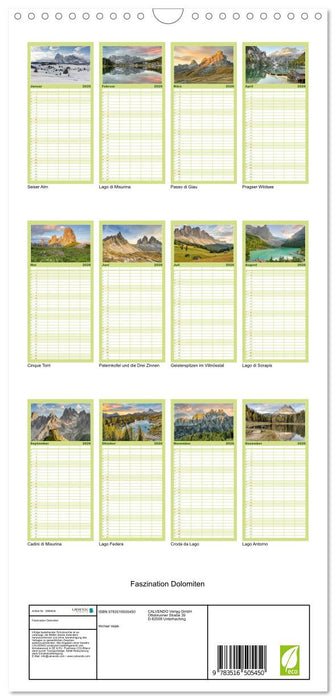 Faszination Dolomiten (CALVENDO Familienplaner 2026)