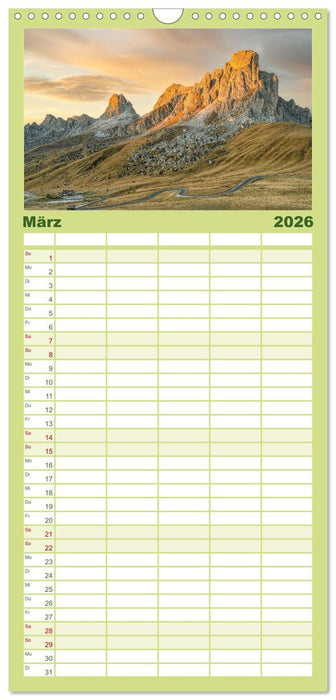 Faszination Dolomiten (CALVENDO Familienplaner 2026)