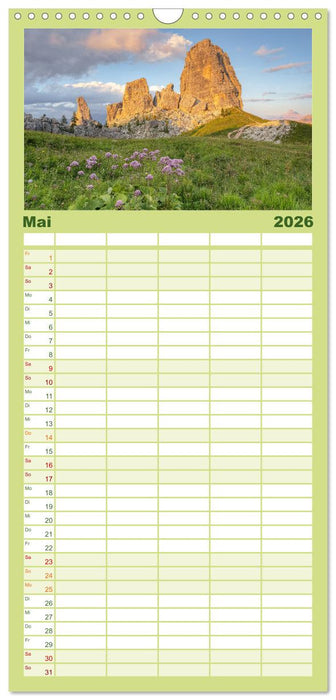 Faszination Dolomiten (CALVENDO Familienplaner 2026)