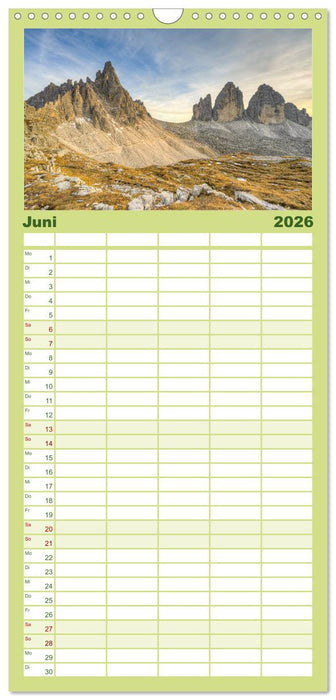 Faszination Dolomiten (CALVENDO Familienplaner 2026)