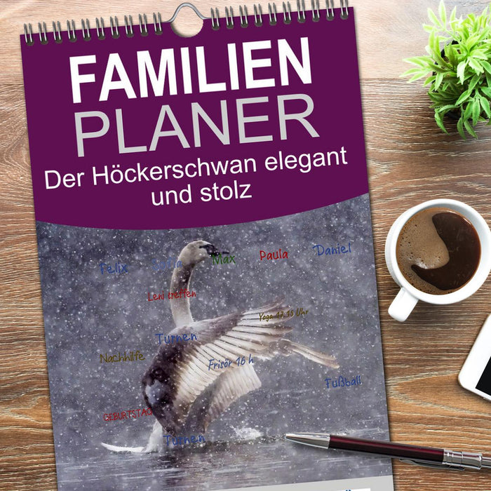 Der Höckerschwan elegant und stolz (CALVENDO Familienplaner 2026)
