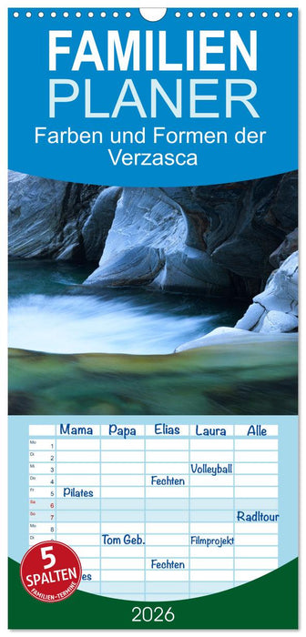 Farben und Formen der Verzasca (CALVENDO Familienplaner 2026)