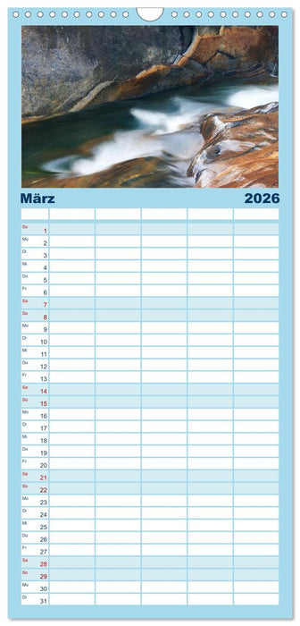 Farben und Formen der Verzasca (CALVENDO Familienplaner 2026)