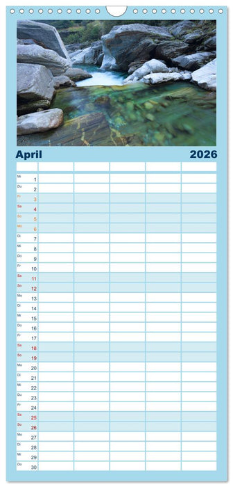 Farben und Formen der Verzasca (CALVENDO Familienplaner 2026)