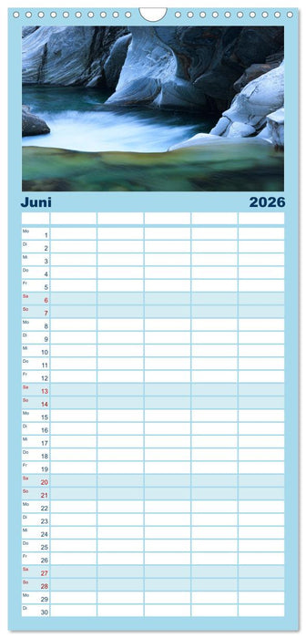 Farben und Formen der Verzasca (CALVENDO Familienplaner 2026)