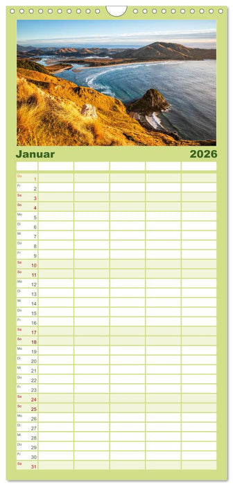 Der Süden Neuseelands: Berge, Seen und traumhafte Küsten (CALVENDO Familienplaner 2026)