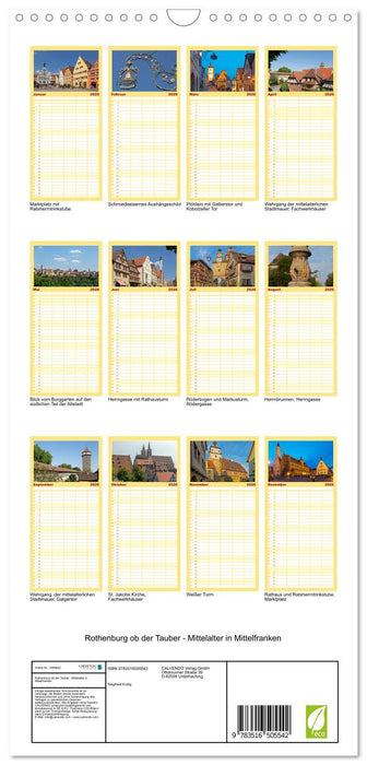 Rothenburg ob der Tauber - Mittelalter in Mittelfranken (CALVENDO Familienplaner 2026)