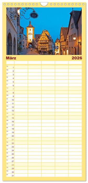 Rothenburg ob der Tauber - Mittelalter in Mittelfranken (CALVENDO Familienplaner 2026)