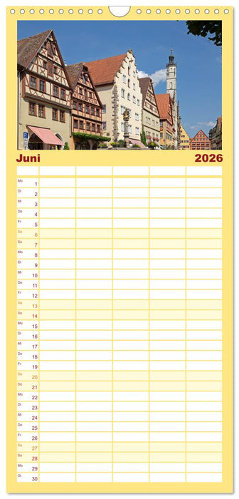 Rothenburg ob der Tauber - Mittelalter in Mittelfranken (CALVENDO Familienplaner 2026)