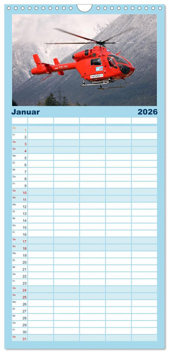 Helikopter in der Luft 2.0 (CALVENDO Familienplaner 2026)