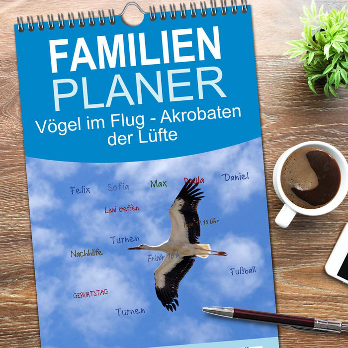 Vögel im Flug - Akrobaten der Lüfte (CALVENDO Familienplaner 2026)