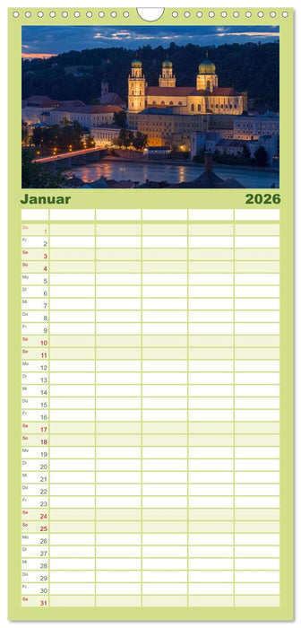 Passau - Dreiflüssestadt an Donau, Inn und Ilz (CALVENDO Familienplaner 2026)