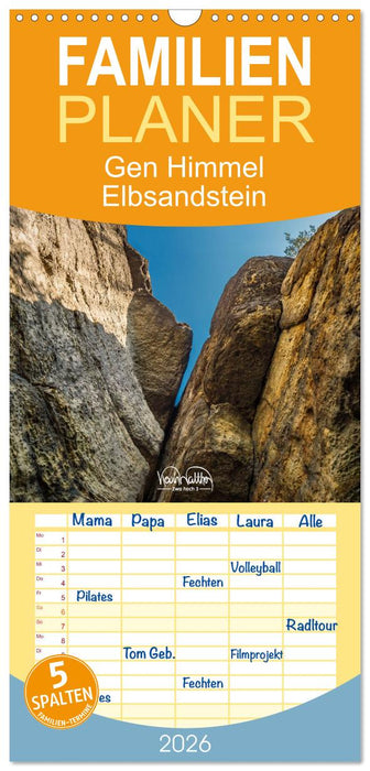 Gen Himmel - Elbsandstein (CALVENDO Familienplaner 2026)