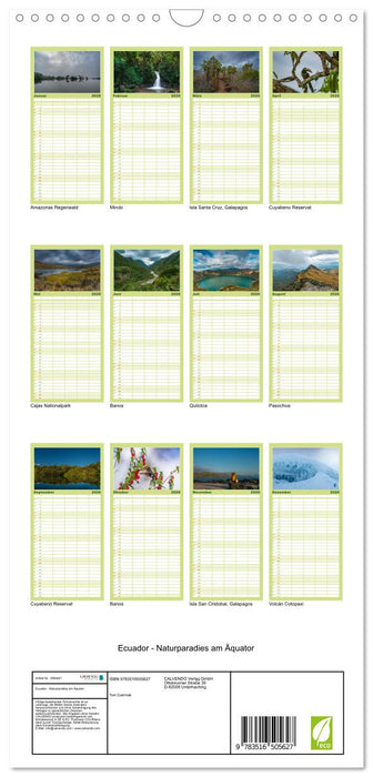 Ecuador - Naturparadies am Äquator (CALVENDO Familienplaner 2026)