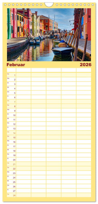 Bunt Bunter Burano (CALVENDO Familienplaner 2026)