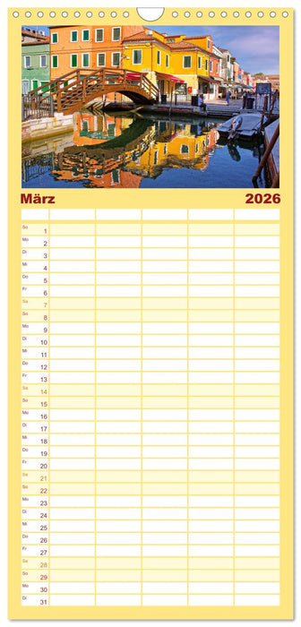 Bunt Bunter Burano (CALVENDO Familienplaner 2026)