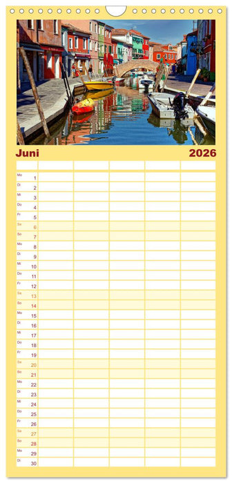 Bunt Bunter Burano (CALVENDO Familienplaner 2026)