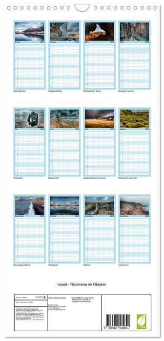 Island - Rundreise im Oktober (CALVENDO Familienplaner 2026)