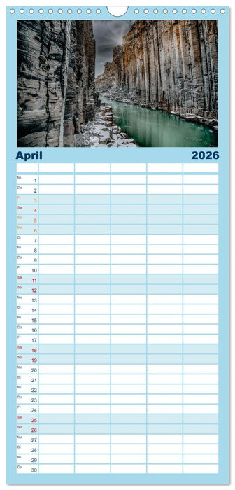 Island - Rundreise im Oktober (CALVENDO Familienplaner 2026)