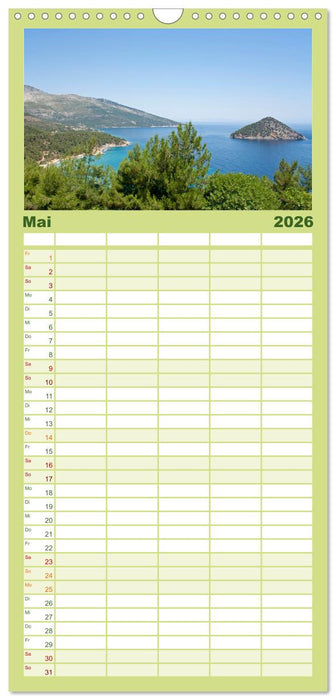 Thassos - Insel im Thrakischen Meer (CALVENDO Familienplaner 2026)