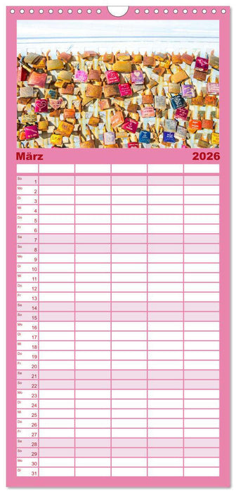 Liebesschlösser, Ich liebe Dich (CALVENDO Familienplaner 2026)