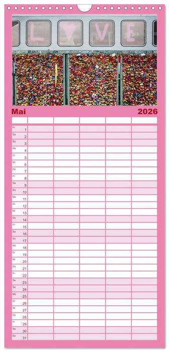 Liebesschlösser, Ich liebe Dich (CALVENDO Familienplaner 2026)