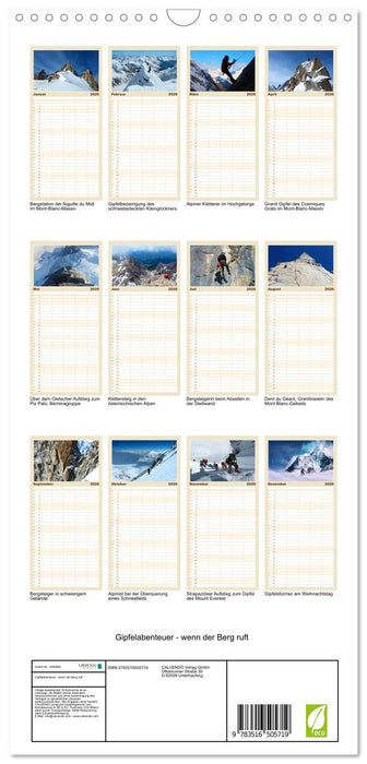 Gipfelabenteuer - wenn der Berg ruft (CALVENDO Familienplaner 2026)