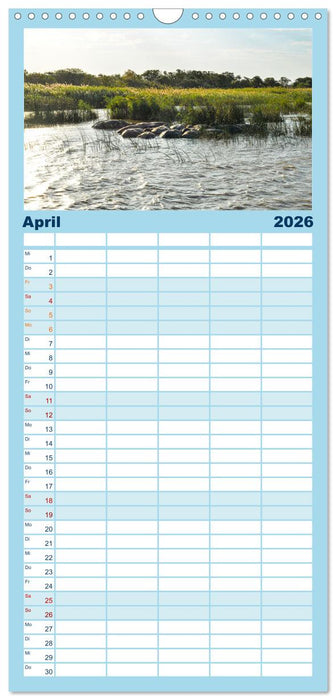 Nilpferde, Kolosse in Afrika (CALVENDO Familienplaner 2026)