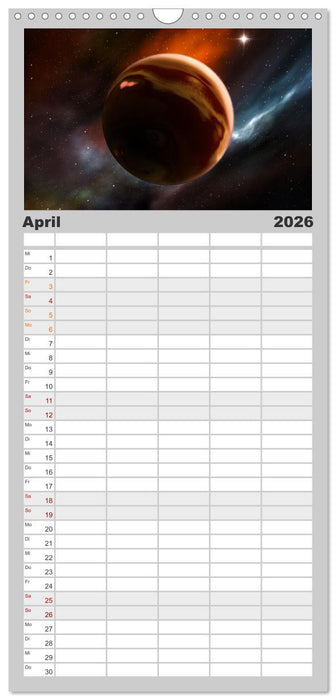 Intergalaktische Reise zu fernen Welten (CALVENDO Familienplaner 2026)