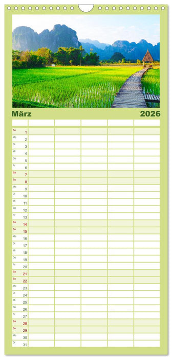 Laos - Abseits der Touristenströme. (CALVENDO Familienplaner 2026)