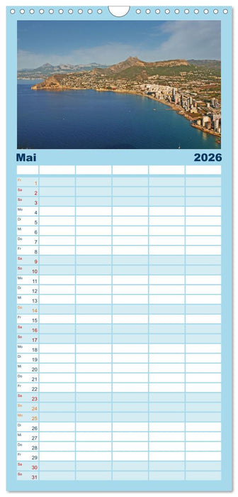 Costa Blanca. Schroffe Felsen und schillerndes Mittelmeer (CALVENDO Familienplaner 2026)