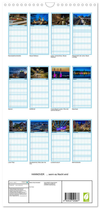 HANNOVER ... wenn es Nacht wird (CALVENDO Familienplaner 2026)