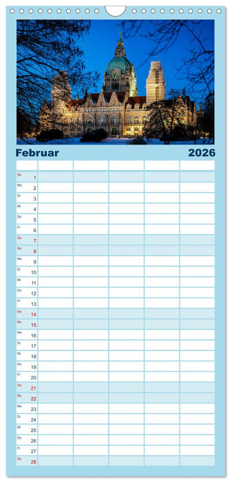 HANNOVER ... wenn es Nacht wird (CALVENDO Familienplaner 2026)