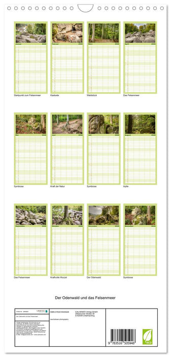 Der Odenwald und das Felsenmeer (CALVENDO Familienplaner 2026)