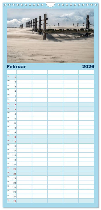 Sankt Peter-Ording: Die raue Schönheit an der Nordsee (CALVENDO Familienplaner 2026)