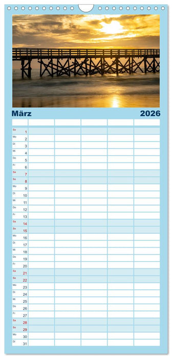 Sankt Peter-Ording: Die raue Schönheit an der Nordsee (CALVENDO Familienplaner 2026)