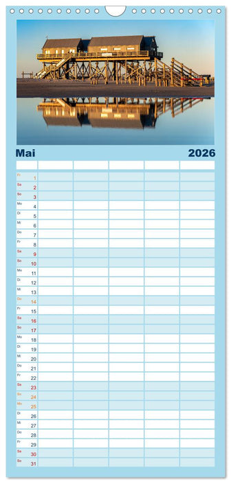 Sankt Peter-Ording: Die raue Schönheit an der Nordsee (CALVENDO Familienplaner 2026)