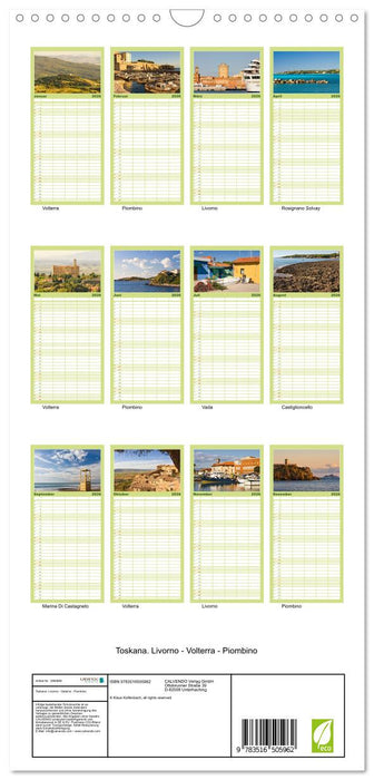 Toskana. Livorno - Volterra - Piombino (CALVENDO Familienplaner 2026)