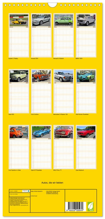 Autos, die wir liebten (CALVENDO Familienplaner 2026)