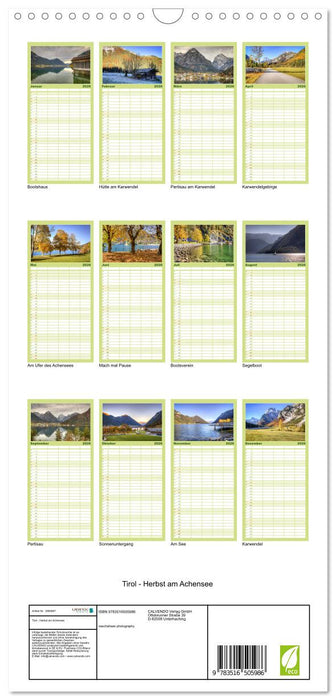 Tirol - Herbst am Achensee (CALVENDO Familienplaner 2026)