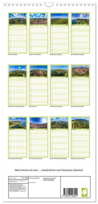 Meine Heimat von oben ... Luftaufnahmen vom Fränkischen Seenland (CALVENDO Familienplaner 2026)