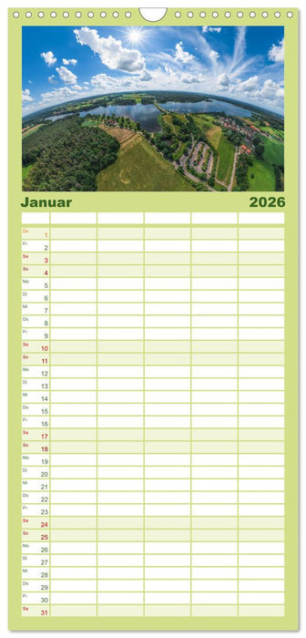 Meine Heimat von oben ... Luftaufnahmen vom Fränkischen Seenland (CALVENDO Familienplaner 2026)