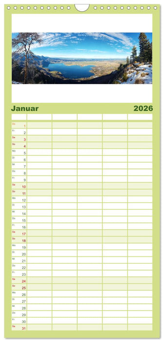 Walchensee Panorama (CALVENDO Familienplaner 2026)