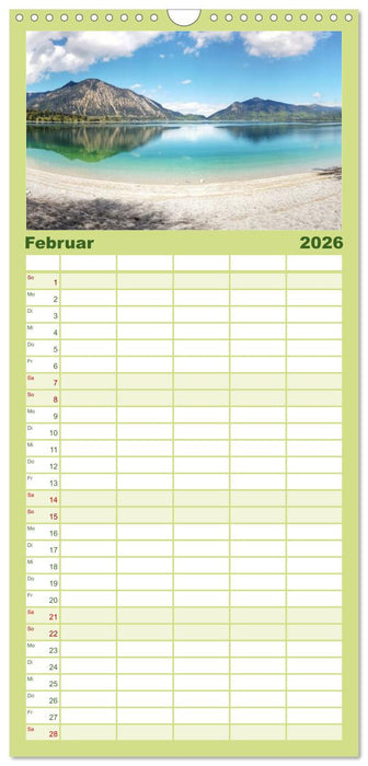 Walchensee Panorama (CALVENDO Familienplaner 2026)
