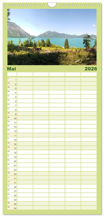 Walchensee Panorama (CALVENDO Familienplaner 2026)