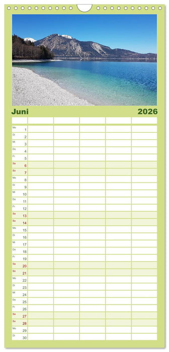 Walchensee Panorama (CALVENDO Familienplaner 2026)