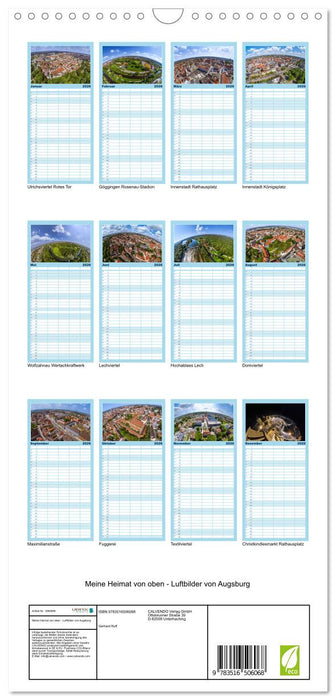 Meine Heimat von oben - Luftbilder von Augsburg (CALVENDO Familienplaner 2026)